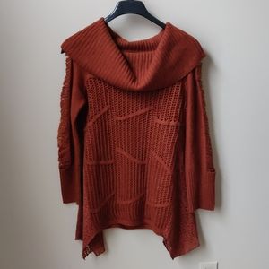 Kate & Mallory Flared Cowlneck Boho Sweater S